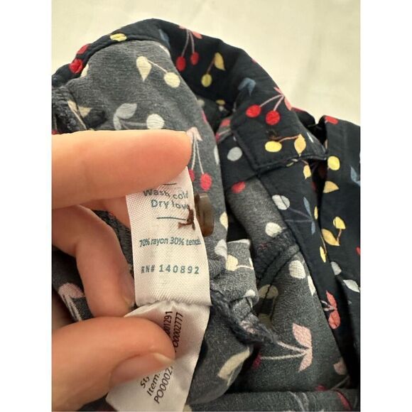 NWT Marine Layer Holli Sleeveless Jumpsuit Blue Cherry Print Pockets Tie Belt XS - Picture 11 of 14